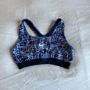 Nike women's cobalt blue print racerback sports bra size Small